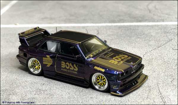 1:64 BMW E30 WIDEBODY - PURPLE CHAMELEON COLOR - LIMITED EDITION 199 Stk. inkl OVP